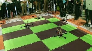 Quadcoptors flying in formation using motion capture DigInfo [upl. by Oilalue30]