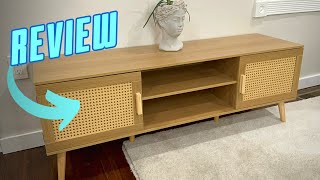 Amazon Furniture Full Review of the SUPERJARE Boho TV Stand for 55 Inch TV [upl. by Courcy]