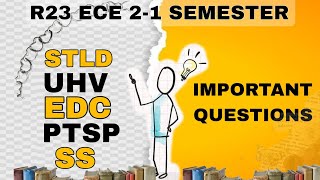 ECE R23 21 SEMESTER IMPORTANT QUESTIONS Leangeeks prudhvigona [upl. by Oflodur]