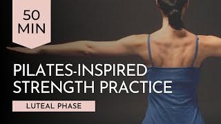 Luteal PilatesInspired Mat Practice for Grounded Strength [upl. by Nosnhoj]