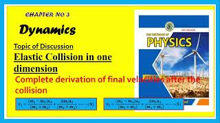 Class 11 Elastic Collision in One Dimension Derivation of final Velocities after the collision [upl. by Orgalim]