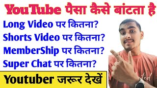 YouTube money dividation Kasa Krta Hai  YouTube Long Video Ads Revenue Kitna Milta hai [upl. by Tompkins]