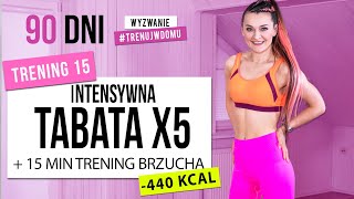 Wyzwanie 90 DNI  TRENING 15 Tabata x5  Trening Brzucha  Monika Kołakowska [upl. by Nol]