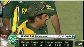 WASIM AKRAM 500th ODI WICKET wasimakram worldcup2003 pcb icc odicricket odirecords holland [upl. by Emanuele]