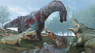 Croc Infested Waters  Life Of A Deinosuchus  Path Of Titans [upl. by Jumbala]