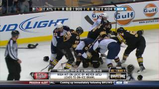 BruinsThrashers line brawl uncut NESN 1080p HD 122310 [upl. by Folsom]