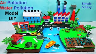 air pollution and water pollution model making for science project exhibition  diy  howtofunda [upl. by Attevroc]