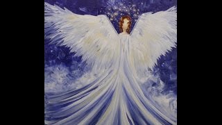 Winter Angel Step by Step Acrylic Painting on Canvas for Beginners [upl. by Mcgaw]