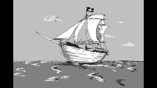 Pirate ship  speedy drawing ms paint PC mouse [upl. by Arabella]