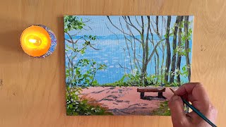 BETTER THAN BOB ROSS  Summer Landscape Tutorial  Michelle Art [upl. by Aieka]