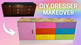 DIY DRESSER MAKEOVER  Thrifted Wood Furniture Flip Before amp After Transformation  Furniture Ideas [upl. by Sidon951]