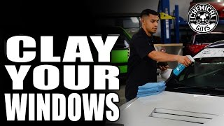 How To Remove Windshield Contamination And Overspray  Chemical Guys Clay Block V2 [upl. by Barsky582]