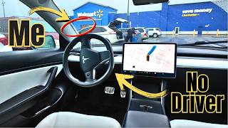 Driverless Tesla Picks Me Up From Walmart [upl. by Eijneb]