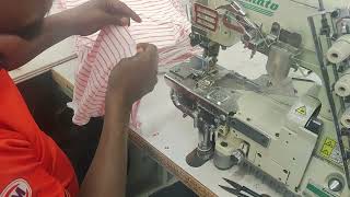 How to make the body hem by flatlock machine l Flatlock l GMT [upl. by Anoirb]