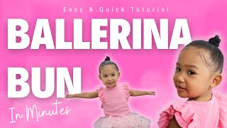 Toddlers Twisted Ballerina Bun Tutorial  Easy Hairstyle for Little Girls [upl. by Anahs989]