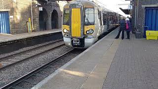 UK Letchworth Garden City Railway Station Train 4 [upl. by Atteuqahc]