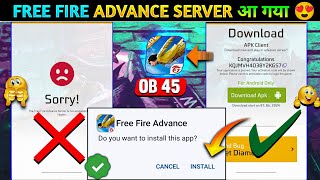 How To Download Free Fire Advance Server 2024  Ff New Ob45 update Ff Advance Server Download Link [upl. by Sadoc]