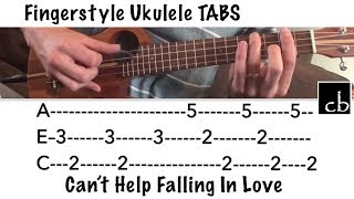 Cant Help Falling In Love FINGERSTYLE Ukulele Tutorial WITH TABS [upl. by Ahsier262]