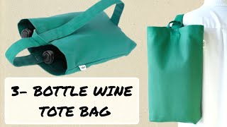 DIY 3 BOTTLE WINE TOTE BAG  Easy steps diy subscribe begginerfriendly sewingtutorial [upl. by Leuname]