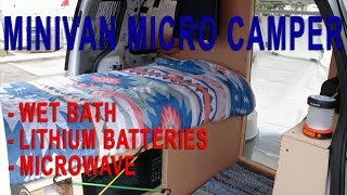 Incredible Minivan Camper Van RV Conversion DIY Wet Bath Tour [upl. by Anaira]