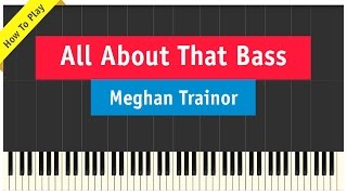 Meghan Trainor  All About That Bass  How To Play Piano Tutorial Intermediate Version [upl. by Leirda]