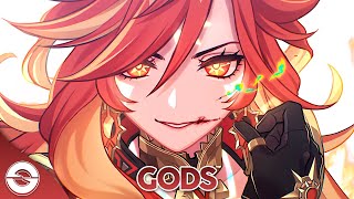 Nightcore  GODS Lyrics [upl. by Eidaj]