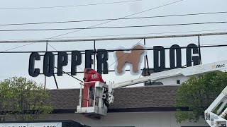 THE COPPER DOG SIGN INSTALLATION IN WILDWOOD NJ [upl. by Ivanna]