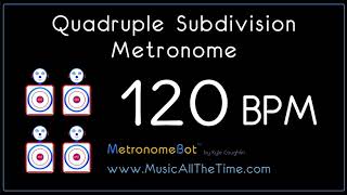 Quadruple subdivision metronome at 120 BPM MetronomeBot [upl. by Nashbar]