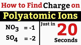 How to Find Charge On Polyatomic Ions  Super Trick for Polyatomic Ions  Charge on Polyatomic Ion [upl. by Giule]