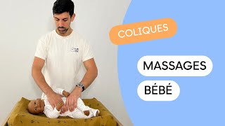 MASSAGE BÉBÉ COLIQUE  comment soulager les coliques de bébé [upl. by Etnod]