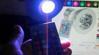 TinyDeal  E27 3W RGB LED IR Remote Control Light Bulb AC 110220V HLB5378 [upl. by Erme950]