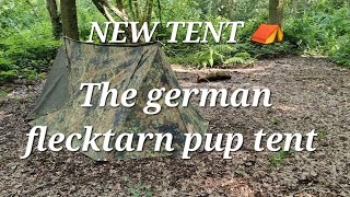 New Tent ⛺️ The German Flecktarn 2man Pup Tent Canvas Tent Pup Tent [upl. by Annaerdna]