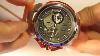 Armani Exchange AX1039 Quartz Watch Chronograph Review and Battery Replacement in VD53B Movement [upl. by Rihaz235]