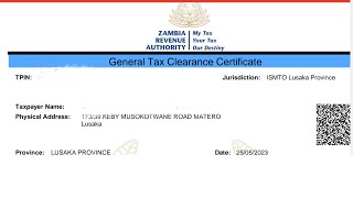 HOW TO download your TAX clearance certificate online in ZAMBIA ZRA [upl. by Zsa]