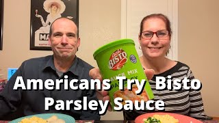 Americans Try Bisto Parsley Sauce [upl. by Saqaw]