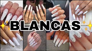 Tendencia Uñas Color Blanco ✨💅 Diseños de Uñas Acrílicas Modernas 😍🤍😳uñas acrylicnails nailart [upl. by Merci645]