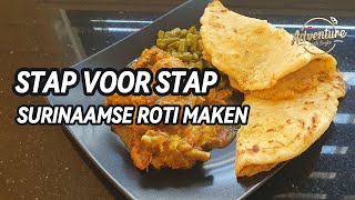 Stap voor Stap Surinaamse Roti maken  Surinaamse Roti gevuld met aardappelen 🇸🇷 [upl. by Rexfourd]