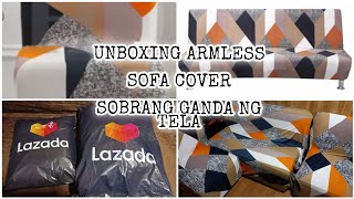 UNBOXING ARMLESS SOFA COVER STRETCHABLE [upl. by Ahsuat]