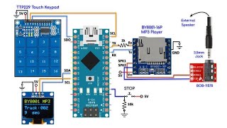 BY800116P MP3 Player Controlled by TTP229 Touch Keypad [upl. by Allene]