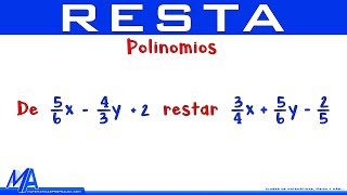 Resta de expresiones algebraicas  Ejemplo 3 Polinomios [upl. by Auqenahs]