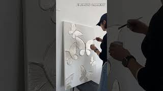 Eleanosgallery丨White Plaster Butterfly Textured Wall Art [upl. by Gabe]