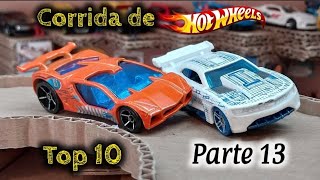 Corrida de Hot Wheels em pista de papelão  Ranking Top Ten  Parte 13  Impávido continua Bravo [upl. by Anayik]