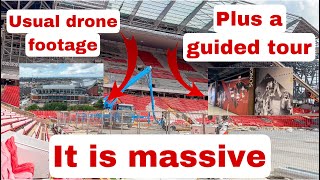 ‘MY OWN FOOTAGE FROM INSIDE THE STADIUM” at Liverpool FC’s Anfield Road Expansion good tour guide [upl. by Ennoval]