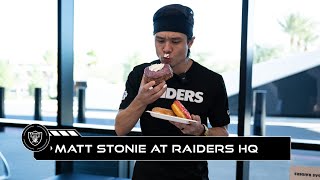 Matt Stonie Eats Way Too Many Doughnuts at Raiders HQ  Full Video  NFL [upl. by Timmy724]