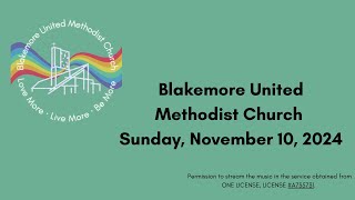 Blakemore UMC Sunday Worship 111024 [upl. by Le324]