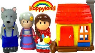 HAPPYLAND FAIRY TALE LITTLE RED RIDING HOOD PLAYSET WITH SOUNDS HOUSE amp CHARACTERS  UNBOXING [upl. by Dosia]