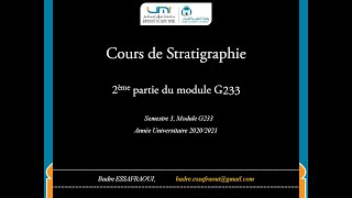 1 ère séance cours stratigraphie FSTE [upl. by Arathorn]