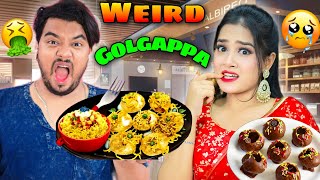 Eating Weird GOLGAPPA Challenge 🤮 Gone WRONG 🥵 Pizza Golgappa 🤯 Momo Golgappa 😰 [upl. by Pratt]