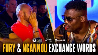 Francis Ngannou GOES OFF on Tyson Fury Shows new side at Knockout Chaos Press Conference [upl. by Otiragram]