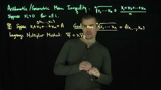 The Arithmetic Geometric Mean Inequality via Lagrange Multipliers [upl. by Laurie]